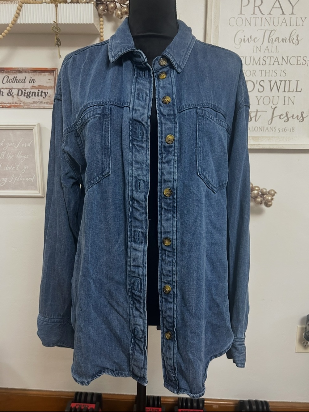 Velvet Heart Indigo Denim Button-Up Jacket